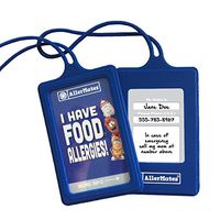 AllerMates Food Allergies Customizable Kids Medical ID Tags Set - Blue