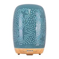 COOSA Essential Oil Diffuser - 250ml Ceramic Cylindrical Pentagram Aromatherapy Cool Mist Humidifier with 7 Color Changing Waterless Auto Shut-Off for Home,Office