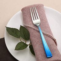 Efavormart 24 Pack Disposable Plastic Forks | 7"| Blue-Silver | BPA Free | Ombre Design Party Disposable Tableware