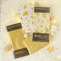 Unicorn & Star Pattern Tissue Gift Wrap Paper 40 Sheets Metallic Gold Premium Quality Recyclable Bulk, 26” x 20”, for DIY Art Craft Decoration, Wedding Bridal Birthday Party Baby Shower by BllalaLab