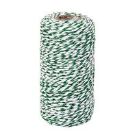 OxoxO 100YD White + Green Wrap Gift Cotton Rope Ribbon Twine Rope Bottle Gift Box Line Design 2MM
