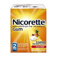 Nicorette Nicotine Stop Smoking Gum, 2mg, Fruit Chill, 160 Count