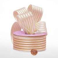 Ivory and Gold Candy Ribbon 1 1/2" X 25 Yards