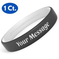 Reminderband Custom Luxe Silicone Wristband - Personalized Silicone Rubber Bracelet - Customized, Events, Gifts, Support, Causes, Fundraisers, Awareness - Men, Women, Kids