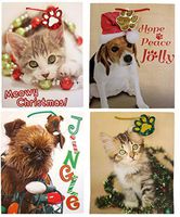 Christmas Dog and Cat Gift Bags, Gift Tags, and Tissue Sets (Dogs and Cats - 4 Bags)