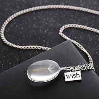 Fashion Jewelry Clear Glass Ball Real Dandelion Necklace pendant Woman Pretty Cheap Pendant Jewerly Women Aesthetic Fashionable Beads Comfortable Accessory
