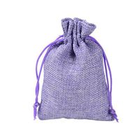 BZCTAH 20 PCS 9 x 12cm Linen Cotton Bags Jewelry Pouch Burlap Jute Bags, Reusable Cloth Souvenir Gift Bag with Drawstrings for Wedding Holiday, Treat DIY Craft Favor Bags Sack Pouch, Purple