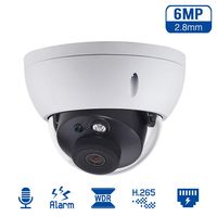 6MP HD POE IP Camera IPC-HDBW4631R-AS, 2.8mm Fixed Lens Dome Security Camera with Audio&Alarm Interface, Smart H.265, Micro SD Card Recording, 30m Smart IR Night Vision, WDR, 3D DNR, IP67, IK10,ONVIF
