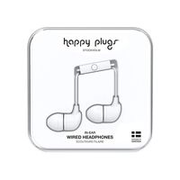 Happy Plugs In-Ear Fashion-Tech Headphones with Mic and Remote, White