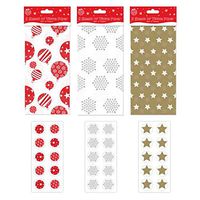 Christmas Printed Tissue Paper - White, Silver Snowflake - 5 Sheets, 26.7' x 19.7' and 10 Circle Stickers