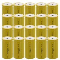 20x D Size 1.2V NiCD Button Top Rechargeable Batteries for electric razors, toothbrushes, meters, radios