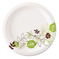 Dixie UX7PATH Pathways Soak-Proof Shield Mediumweight Paper Plates, 6 7/8-Inch, Grn/Burg, 1000/Ct