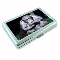 Perfection In Style Silver Cigarette Case Metal Wallet Ape Design D001