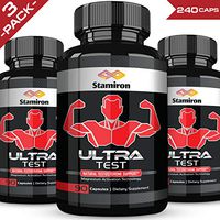(3-Pack) Stamiron Ultra Testosterone & Nitric Oxide Boost for Men Complete Test Boost for Enhanced Drive, Energy, Strength, Stamina, and Focus Male Boost Testosterone Supplement 90 Capsules