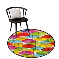 RUGSMAT Non-Slip Area Rug Pad Round,Santa Claus with Trunks On The Beach and Surfboard Sunny Hot Christmas Theme,Protect Floors While Securing Rug Making Vacuuming Round-55 Inch Blue Green