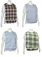 Adult Vinyl Adult Bibs with Crumb Catcher - Premium Bib (4 Pack)