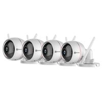 EZVIZ Outdoor 1080p Security Camera Surveillance Strobe Light & Siren IP66 Weatherproof 100ft Night Vision 2.4G Wi-Fi/Wired Two-Way Audio Works with Alexa Google Home IFTTT iOS Android App 2.8mm 4PK