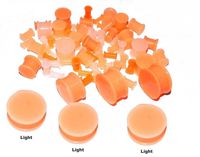 PAIR of 2G/Light color of Skin Silicone Flexi Retainer Double Flared Ear Plugs