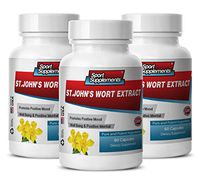 Sleep Support - ST John's Wort Extract for Positive Mood and Well-Being - St. John's Wort, Gingkgo Biloba, Siberian Eleutherococcus - 3 Bottles 180 Capsules