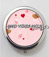 BlackKey Good Vibes Only 3-Compartment Decorative Pocket Gift Box Case Organizer for Pill, Color 1 -797