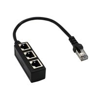 RJ45 Network 1 to 3 Port Ethernet Adapter Splitter, RJ45 Male to 3 x Female LAN Ethernet Splitter Adapter Cable