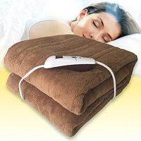 LUCKYYAN Heating Pad with Fast-Heating Technology, 4 Temperature Settings and 4 Timing Settings, Electric Blanket for Bed, Coffee (150180cm)