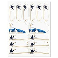 Current Blue Nativity Labels - Set of 42 Gift Tags