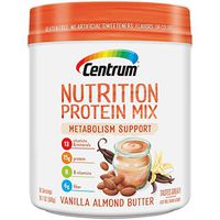 Centrum Nutrition Protein Mix Metabolism Support, Vanilla Almond Butter Flavor | Gluten Free, Vitamins, Minerals, B Vitamins, Fiber | 19.9 Oz., 16 Servings