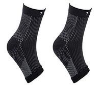 Premium Ankle Support Compression Sleeves Unisex, Plantar Fasciitis Foot Socks, Fast Relief from Swelling & Foot Pain+A Small Free Gift (L/XL, Black)