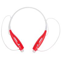 Bluetooth Wireless Stereo Headset Band Music Microphone Surround Sound Noise Cancelling Over Ear Headphones USB Charge with Volume Control Wireless and Wired Flexible Headset (Red)
