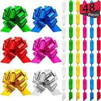 48 Pieces 4.5 Inches Wide Gift Pull Bows Christmas Gift Wrap Pull Bows with Ribbon for Christmas Decoration, Gift Wrapping, Wedding Gift Decoration (Style B)