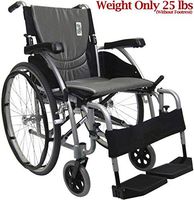 Karman Healthcare S-Ergo 115 20" Seat Width, Ultra Lightweight Ergonomic Wheelchair, Fixed Wheels - 25 lbs in Pearl Silver
