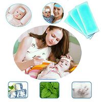 Lolicute 10pcs Cooling Gel Patch Therapy Set Sticky Patch for Headache Fever Pain Stress Relief Muscle Ache Forehead Necks Temples Suitable Kid Children Adults