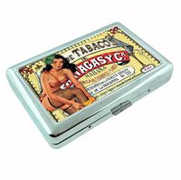 Vintage Cuban Cigar Box Metal Silver Cigarette Case Holder Box