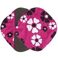 Hunputa Sanitary Napkins,Reusable Bamboo Cloth Washable Menstrual Pad Mama Sanitary Towel Pad (Hot Pink, S)