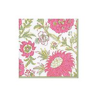 Caspari Indiennes Paper Cocktail Napkins in Fuchsia, 20 Per Package