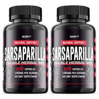 Sarsaparilla Pills 1000mg, Sarsaparilla Bark (Smilax Medica), Sarsaparilla Bark (Hemidesmus indicus) & Black Pepper Powerful Combination, Wild Harvested Herbal Supplement, 100 Capsules (200)