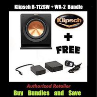 Klipsch R-112SW 12'' Reference Series Powered 600 Watt Subwoofer + Klipsch WA-2 Wireless Subwoofer Kit