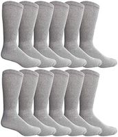 Yacht & Smith King Size Loose Fit Non-Binding Soft Cotton Diabetic Crew & Ankle Socks, Bulk Value Pack