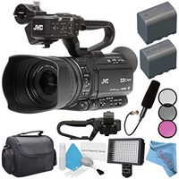 JVC GY-HM180 GY-HM180U Ultra HD 4K Camcorder + BNV-F823 Replacement Lithium Ion Battery + 62mm 3 Piece Filter Kit + JVC QAN0067-003 Microphone + Carrying Case + Deluxe Cleaning Kit + Fibercloth Bundle