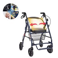 LJHHH Folding Rollator Walke,Portable Shopping Cart Walking Stick Senior Shopping Cart Cart,Easy to Manoeuvre and 4 Wheels Shopping Trolley,for Elderly and Disabled