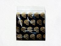 1000 BAGS 125125 1.25" x 1.25" GOLD SKULL MINI ZIPLOCK BLACK PLASTIC BAGS APPLE BAGGIES - REUSABLE RECLOSABLE HIGH QUALITY