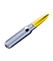 VMS Racing 50 Cal Caliber CHROME GOLD TIP BULLET ANTENNA in Heavy Gauge CNC Machined Billet Aluminum Short Compatible with Toyota Tundra 1999-2019