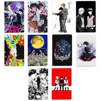 WerNerk Anime Mob Psycho 100 Gift Set - 10 PCS Crystal Cards Stickers, Anime Cartoon Stickers(Style 3)