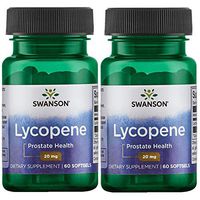 Swanson Lycopene Supplement, Prostate Health Supplement 20 mg, 60 Softgels (2 Pack)