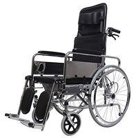 Lightweight Folding Reclining Back Transport Chair, Full Arm Detachable Padded Flip Back, Elevating Legrests, Chrome Frame