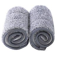 Ms Asel Replacement Mop Pads, Microfiber Cleaning Pads for Squeeze Flat Mop, Set of 2
