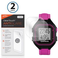 Garmin Forerunner 25 Black/Purple Screen Protector, BoxWave [ClearTouch Anti-Glare (2-Pack)] Anti-Fingerprint Matte Film Skin for Garmin Forerunner 25 Black/Purple, 25 White/Pink