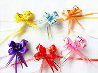 200Pcs 12x200mm PVC Pull Bows/Christmas Gift Knot Ribbon Strings for Gift Wrapping or Floral Decoration, Random Color