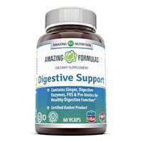 Amazing Formulas Digestive Support Dietary Supplement with Essential Enzymes, Ginger, Fructooligosaccharides (FOS), Probiotics and Best Vitamins for Digestion * Certified Kosher by The Orthodox Union